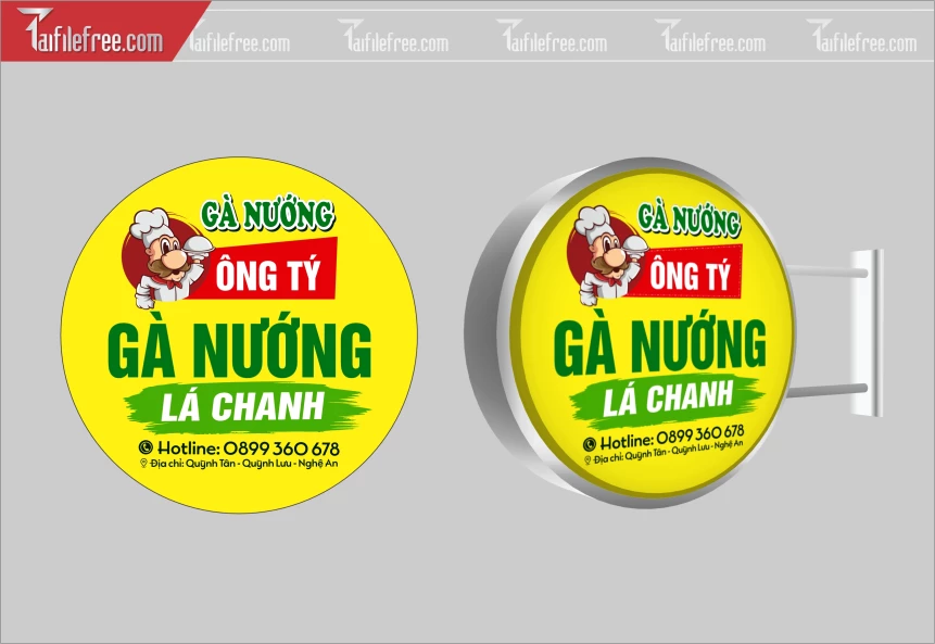 Biển Hiệu, Bảng Vẫy Hộp Đèn Quán Gà Nướng_BH244