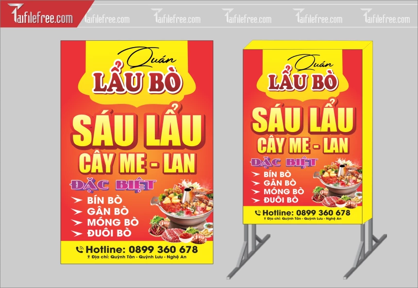 Biển Hiệu, Bảng Vẫy Hộp Đèn Quán Nhậu Lẩu Bò_BH263