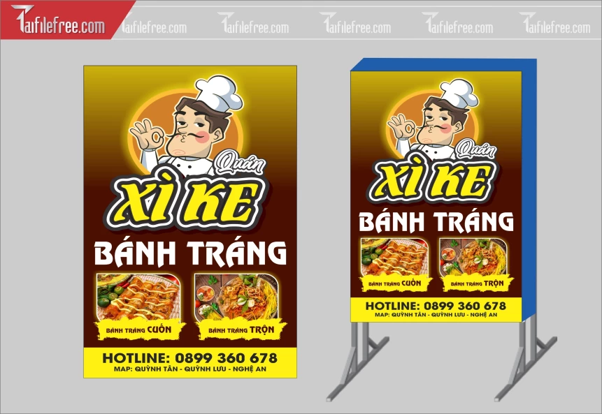 Biển Hiệu, Bảng Vẫy Hộp Đèn Quán Bánh Tráng_BH264