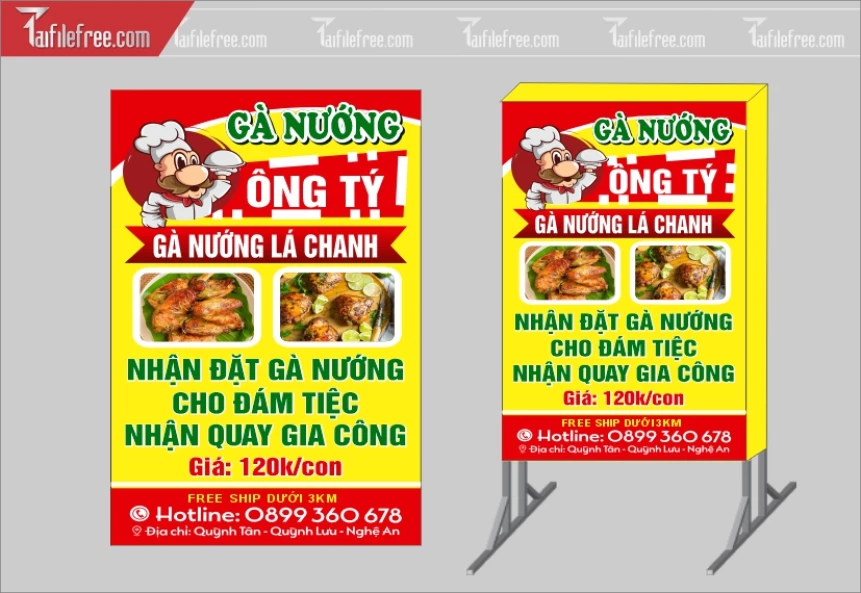 Biển Hiệu, Bảng Vẫy Hộp Đèn Phụ Phụ Kiện Gà Nướng_BH276