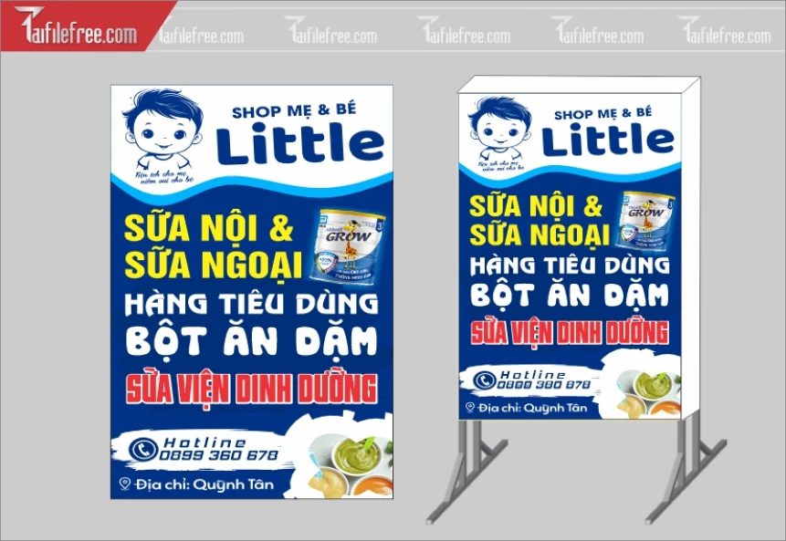 Biển Hiệu, Bảng Vẫy Hộp Đèn Bỉm Sữa_BH282