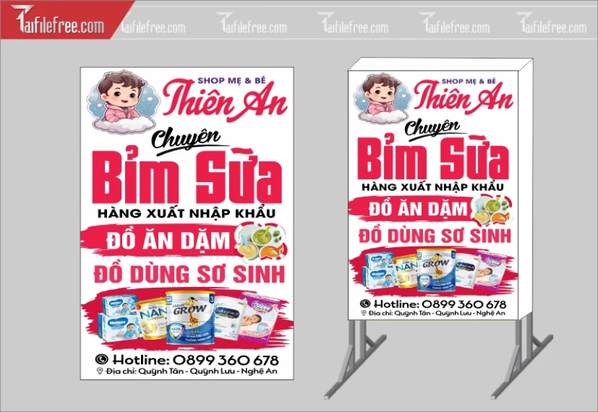 Biển Hiệu, Bảng Vẫy Hộp Đèn Bỉm Sữa_BH283