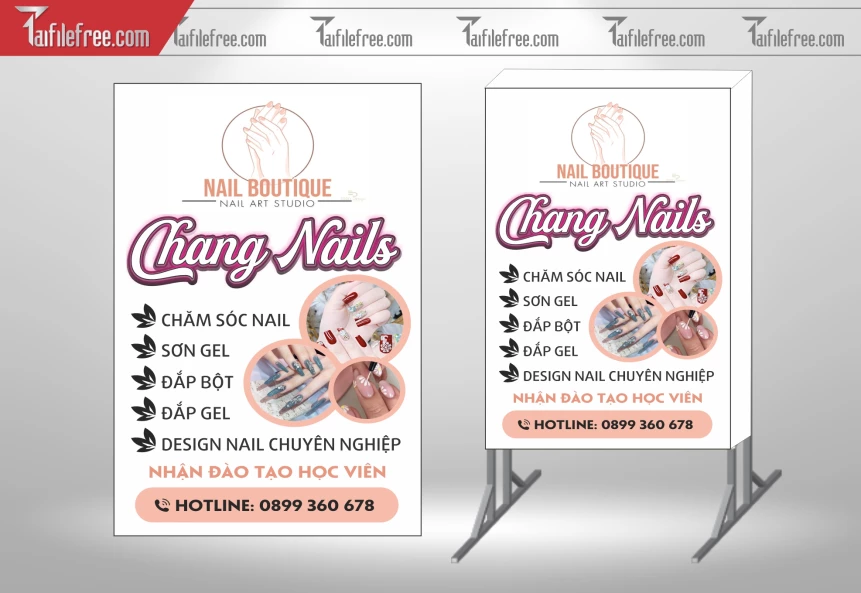 Biển Hiệu, Bảng Vẫy Hộp Đèn Heo Tiệm Nail_BH300