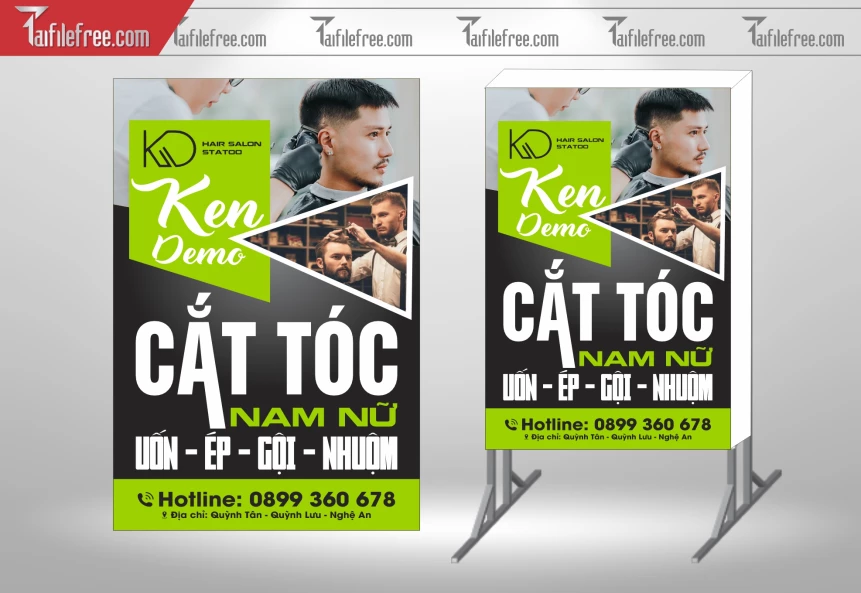 Biển Hiệu, Bảng Vẫy Hộp Đèn Tiệm Cắt Tóc_BH303