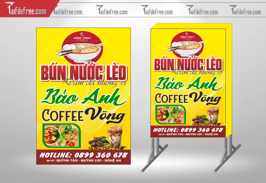 Biển Hiệu, Bảng Vẫy Hộp Đèn Quán Bún_BH309