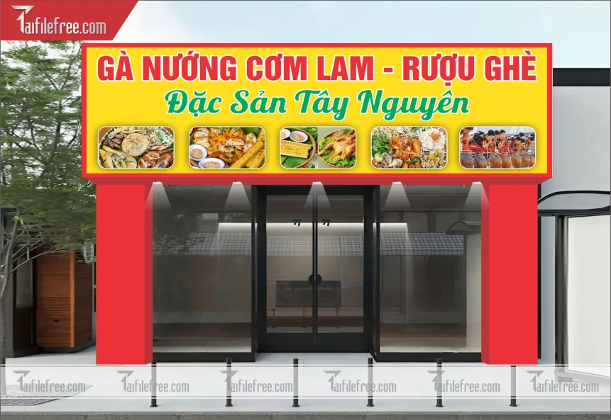 Biển Quảng Cáo, Bảng Hiệu Quán Cơm, Gà Nướng Cơm Lam_BH329