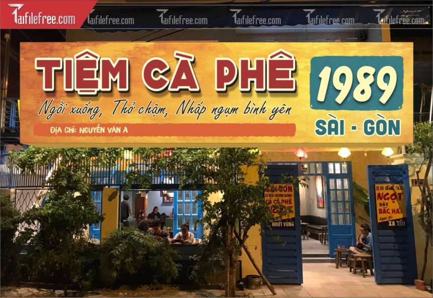 Biển Quảng Cáo, Bảng Hiệu Tiệm Cà Phê Vintage_BH428