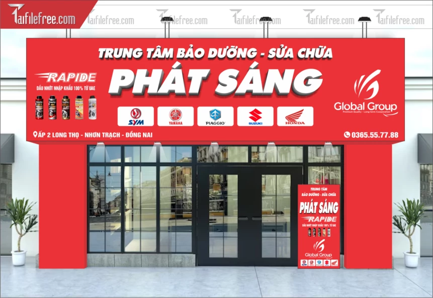 Biển Quảng Cáo, Bảng Hiệu Trung Tâm Bảo Dưỡng Ô Tô Phát Sáng_BH429