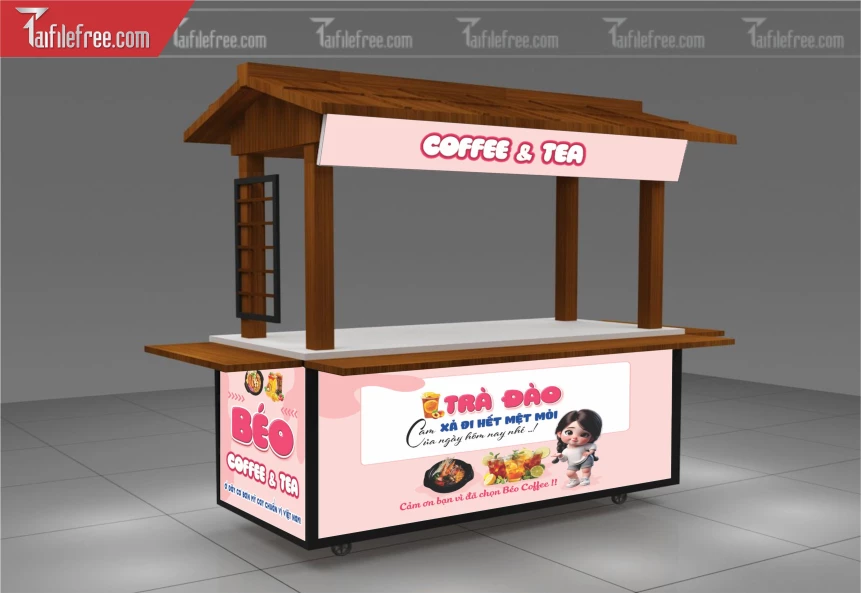 Mẫu Dcan Dán Xe Bán Hàng Trà Sữa, Cà Phê_BH437
