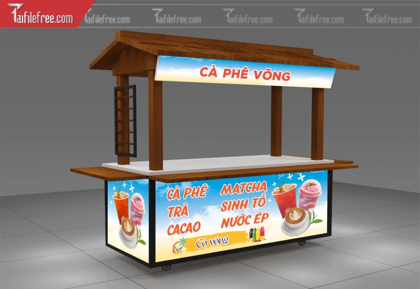 Mẫu Dcan Dán Xe Bán Hàng Cà Phê Võng_BH439