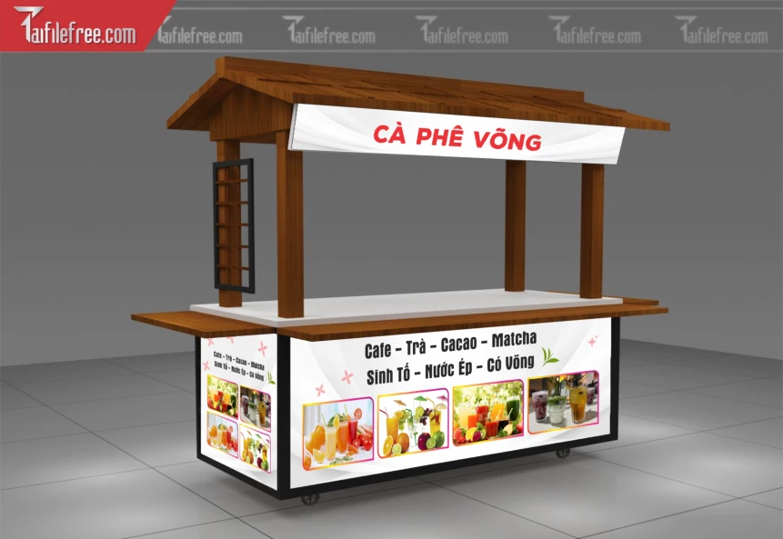 Mẫu Dcan Dán Xe Bán Hàng Cà Phê Võng_BH441