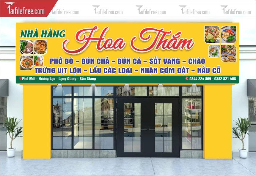 Biển Quảng Cáo, Bảng Hiệu Nhà Hàng Hoa Thắm_BH483