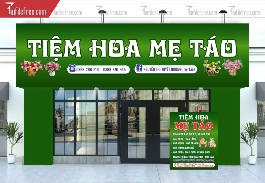 Biển Quảng Cáo, Tiệm Hoa Mẹ Táo_BH493