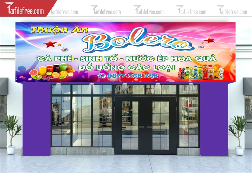 Biển Quảng Cáo, Bolero Cà Phê-Sinh Tố-Nước Ép Hoa Quả_BH496
