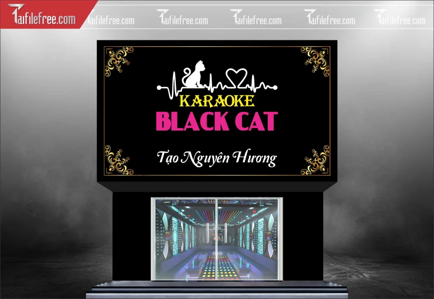 Biển Bảng Quảng Cáo, Biển Hiệu Karaoke Black Cat_BH501
