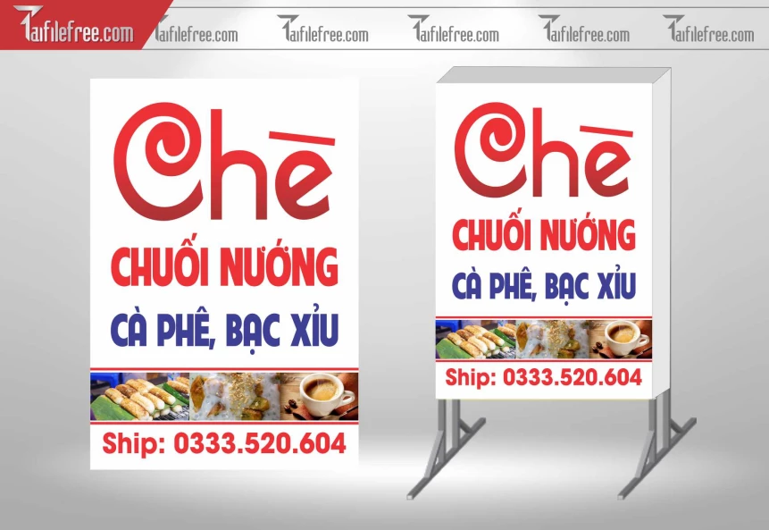 Bảng Vẫy Chè Chuối Nướng, Cà Phê_BH505