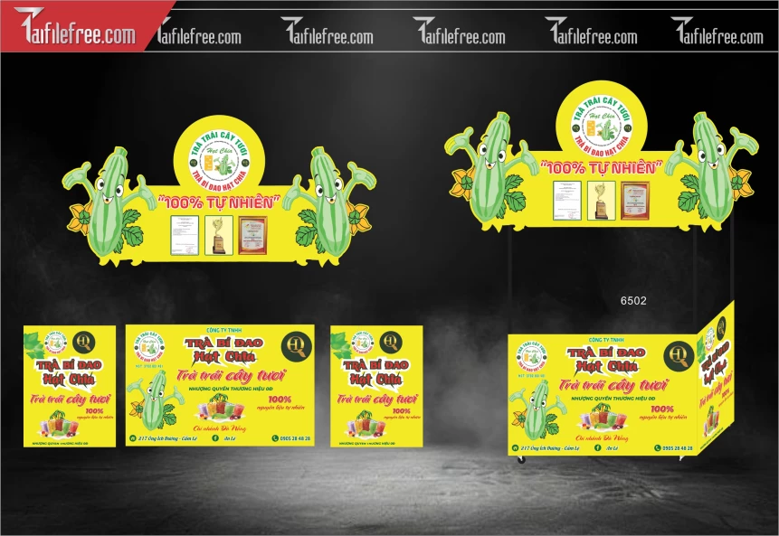 Mẫu Dcan Dán Xe Bán Hàng, Tiệm Trà Trái Cây_BH527