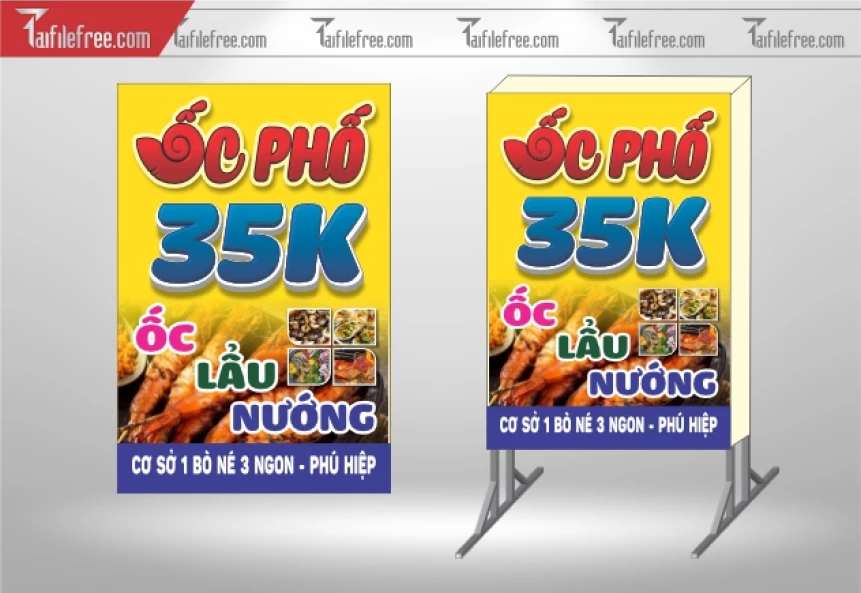 Biển Hiệu, Bảng Hộp Đèn Quán Ốc_BH533