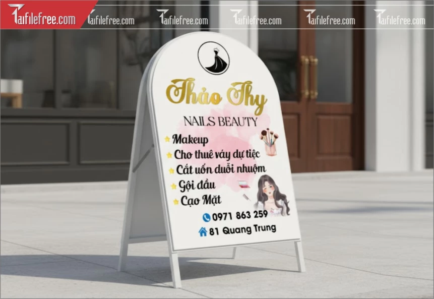 Biển Hiệu, Bảng Vẫy Tiệm Nail Beauty, Spa_BH553
