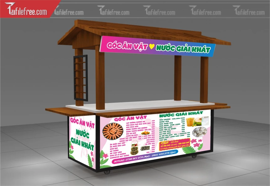 Mẫu Dcan Dán Xe Bán Hàng, Xe Giải Khát, Ăn Vặt_BH556