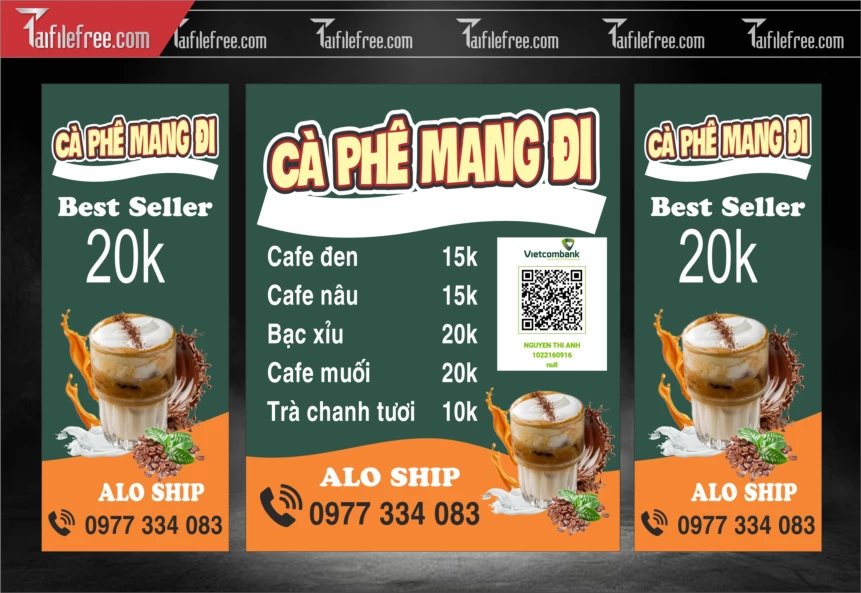 Mẫu Decal Dán Xe Bán Hàng, Caffe_BH558