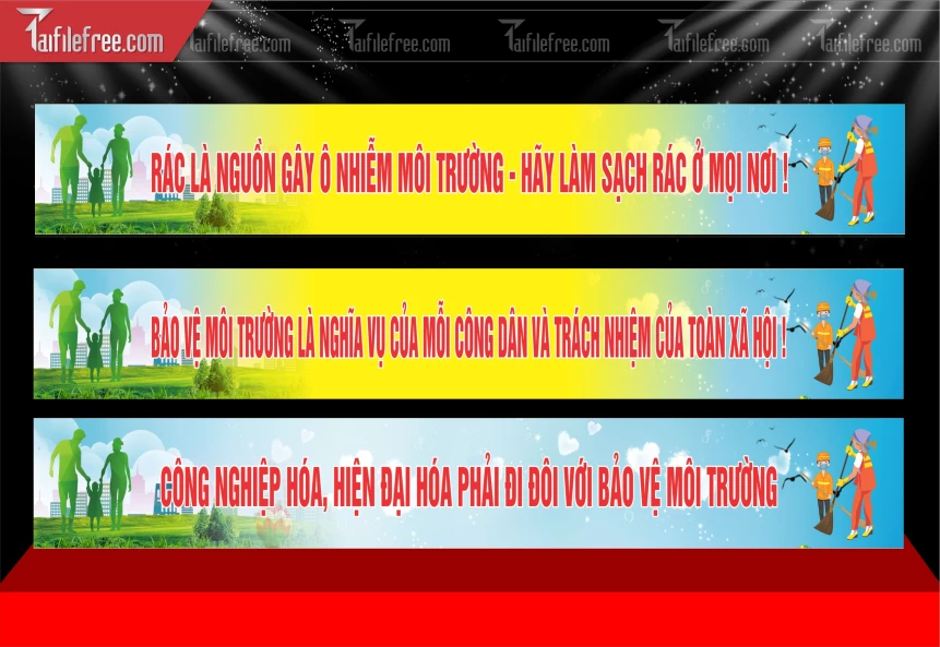 Băng Rôn Bảo Vệ Môi Trường Xanh Sạch Đẹp BH582
