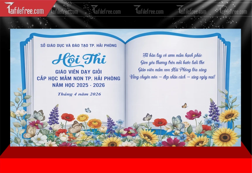 Mẫu Phông Nền Hội Thi Giáo Viên Dậy Giỏi Cấp Học Mầm Non BH589