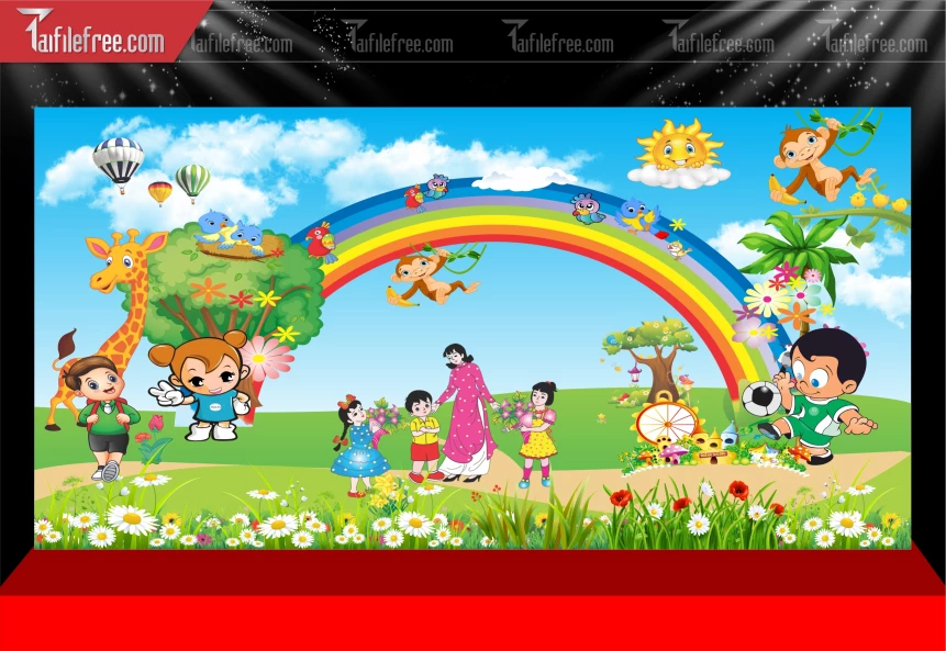 Mẫu Phông Nền Mầm Non BH590