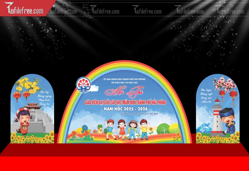 Mẫu Background Hội Thi Giáo Viên Dậy Giỏi Cấp Học Mầm Non BH595