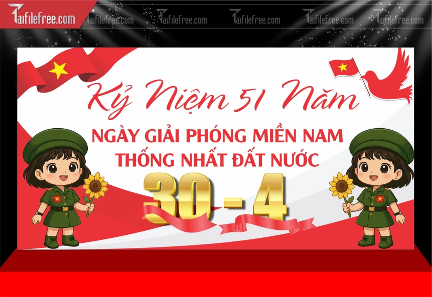 Mẫu Poster Lễ Mừng Giải Phóng Miền Nam 30/4 Vector_BH623