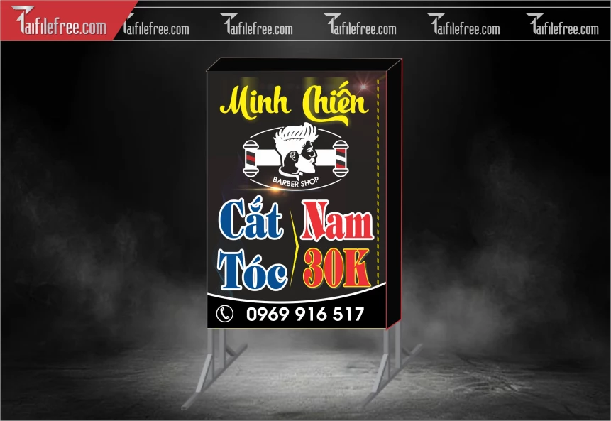 Biển Hiệu, Bảng Hộp Đèn Tiệm Cắt Tóc_BH624