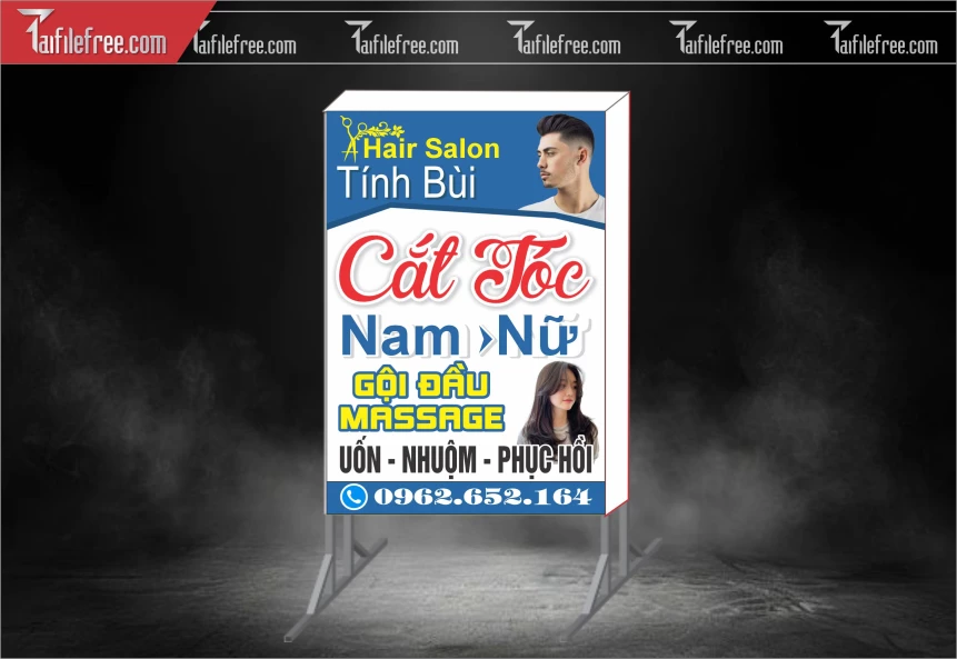 Biển Hiệu, Bảng Hộp Đèn Tiệm Cắt Tóc_BH625