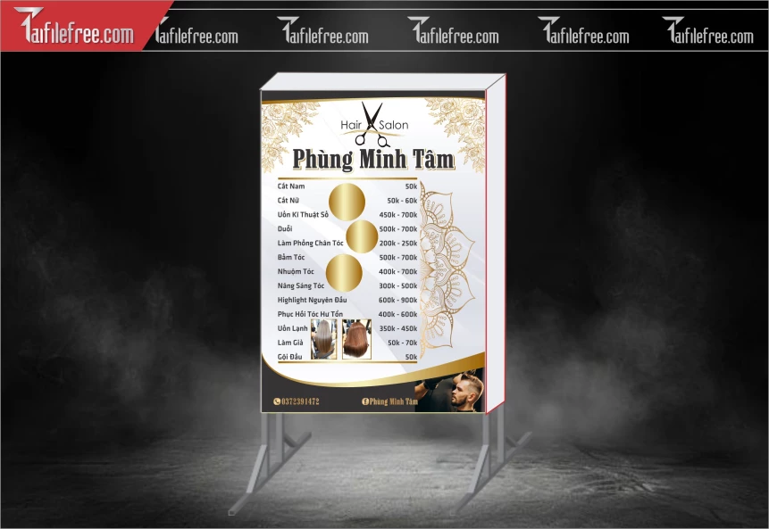 Biển Hiệu, Bảng Hộp Đèn Tiệm Cắt Tóc_BH626