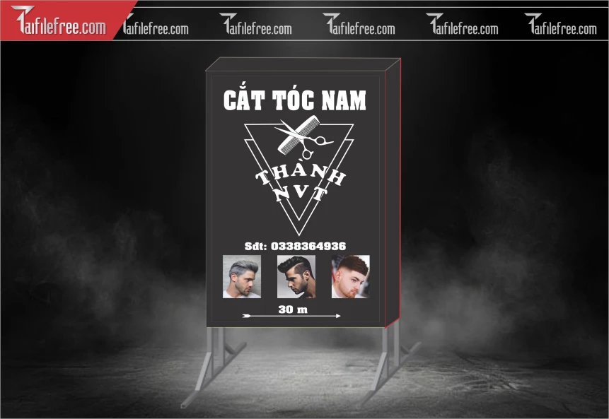 Biển Hiệu, Bảng Hộp Đèn Tiệm Cắt Tóc_BH628