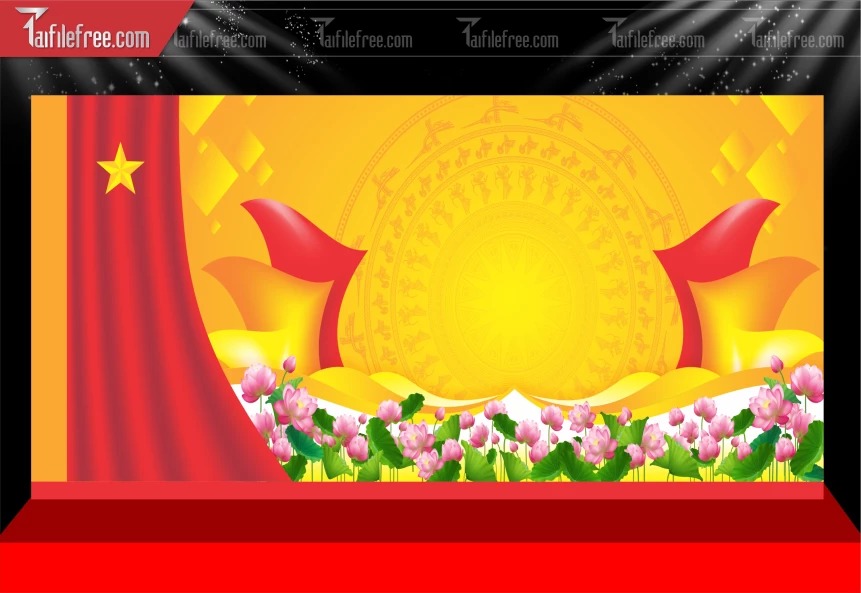 Mẫu Phông Nền Hoa Sen Trang Trí_BH637