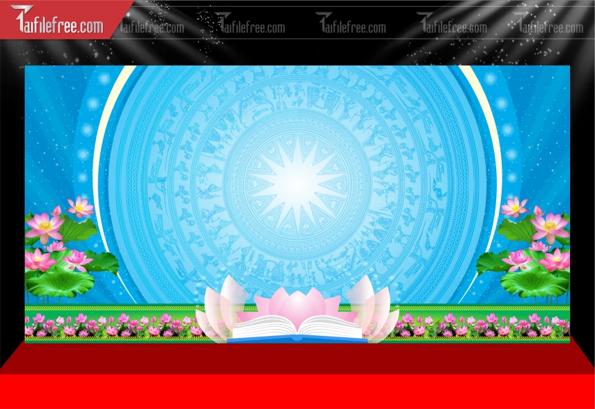 Mẫu Phông Nền Hoa Sen Trang Trí_BH638