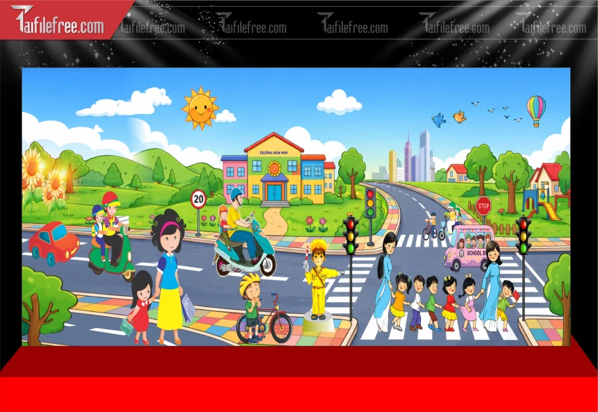 Mẫu Phông Nền Tuyên Truyền An Toàn Giao Thông_BH643