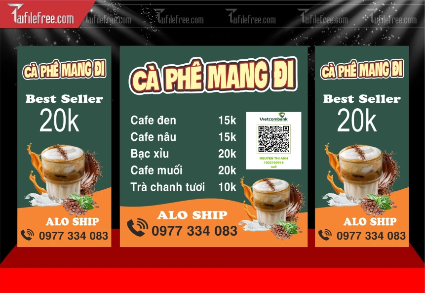 Mẫu Dcal Dán Xe Bán Hàng, Tiệm Caffe_BH664