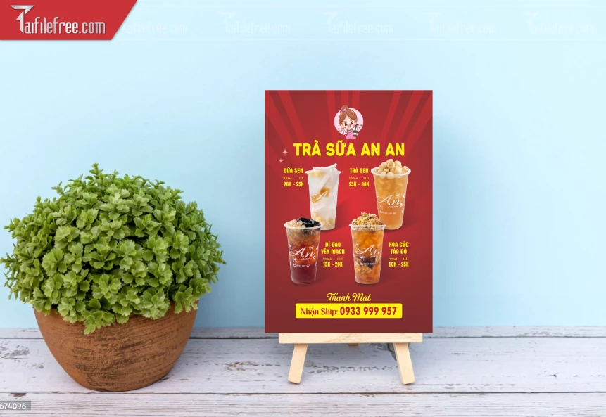 Biển Hiệu, Bảng Hộp Đèn Tiệm Trà Sữa_BH670