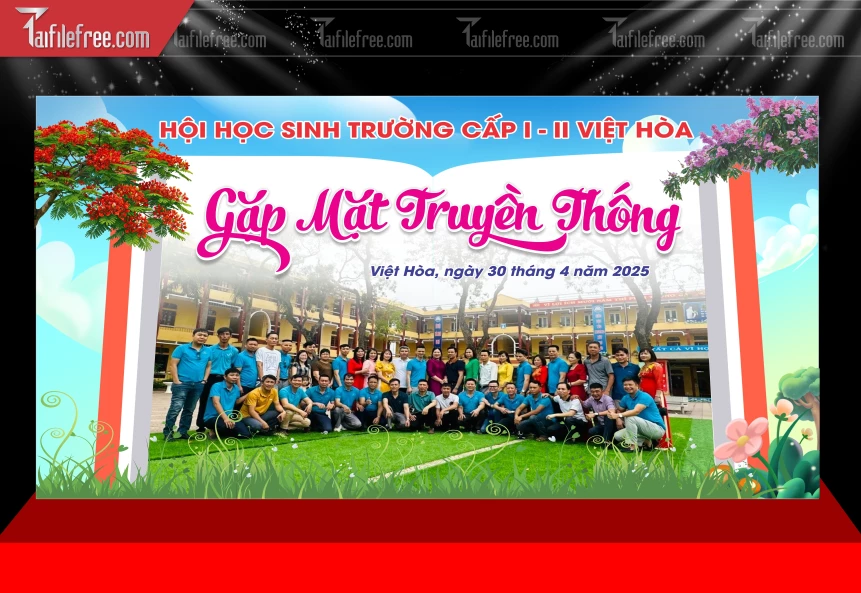 Mẫu Phông Nền Gặp Mặt Truyền Thống Hội Học Sinh Trường Cấp 1_BH671