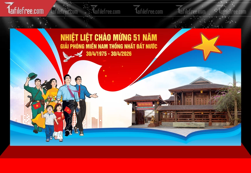 Mẫu Phông Nền Lễ Mừng Giải Phóng Miền Nam 30/4 Vector_BH681