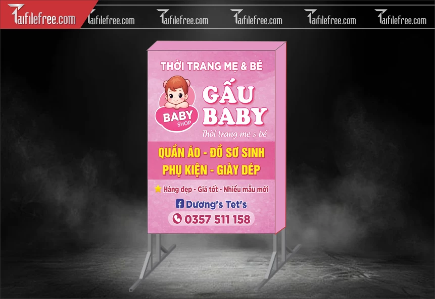 Biển Hiệu, Bảng Hộp Đèn Tiệm Mẹ Và Bé_BH684