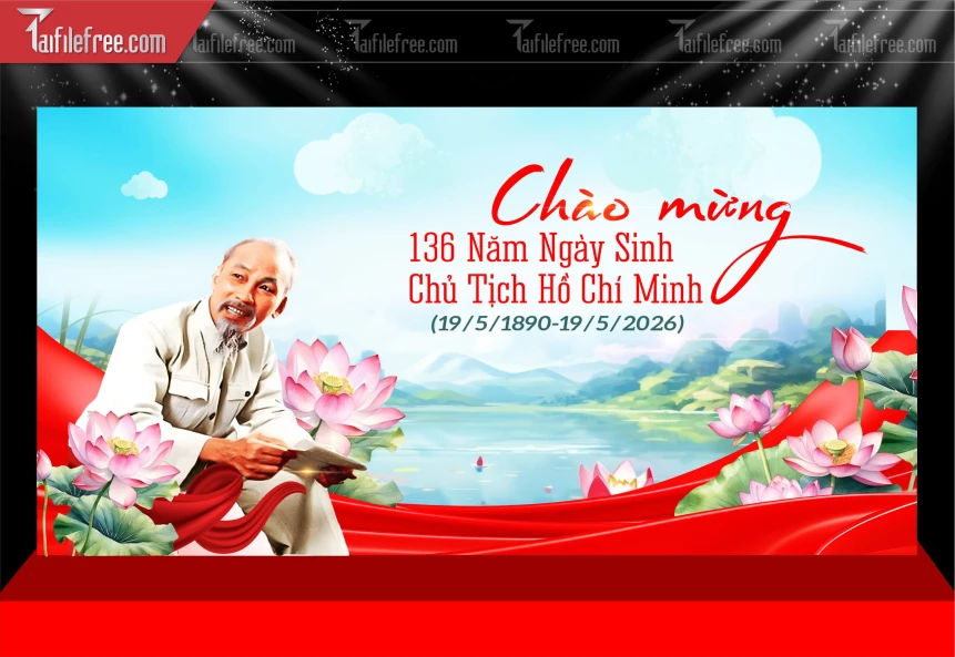Mẫu Phông Nền kỷ Niệm Ngày Sinh Bác Hồ_BH692