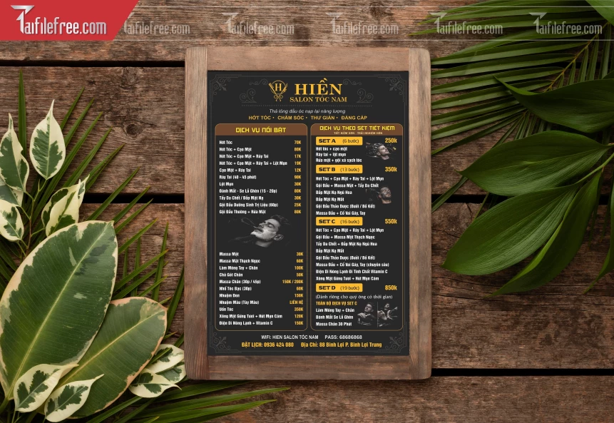 Menu Tiệm Cắt Tóc_BH694