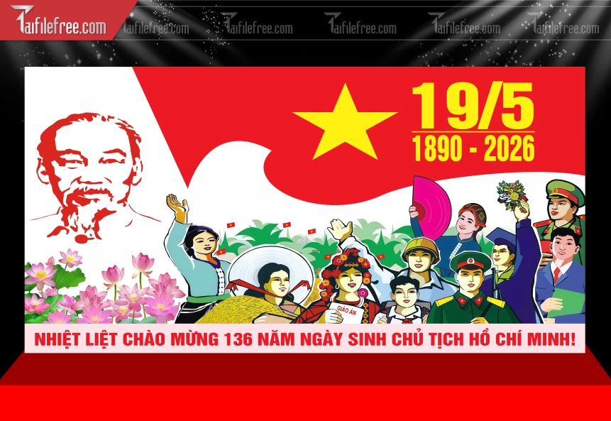 Mẫu Phông Nền kỷ Niệm Ngày Sinh Bác Hồ_BH695