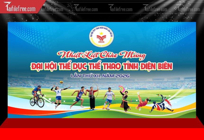 Mẫu Phông Nền Thể Thao  Năng Động Ấn Tượng Tỉnh Điện Biên_BH699