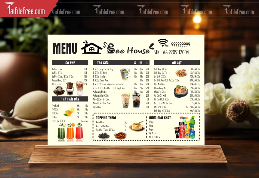 Menu Quán Caffe_BH708