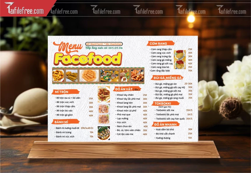 Menu Quán Đồ Ăn Vặt_BH710