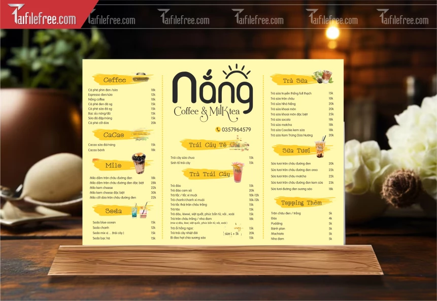 Menu Quán Caffe_BH712