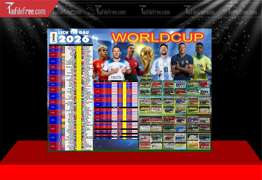 Mẫu Bảng Lịch Thi Đấu Fifa Ưorld Cup 2026_BH716